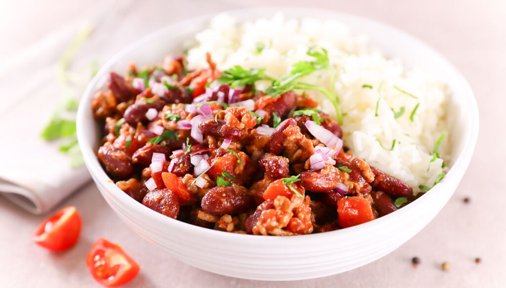 Chili aus Bohnen und Reis
