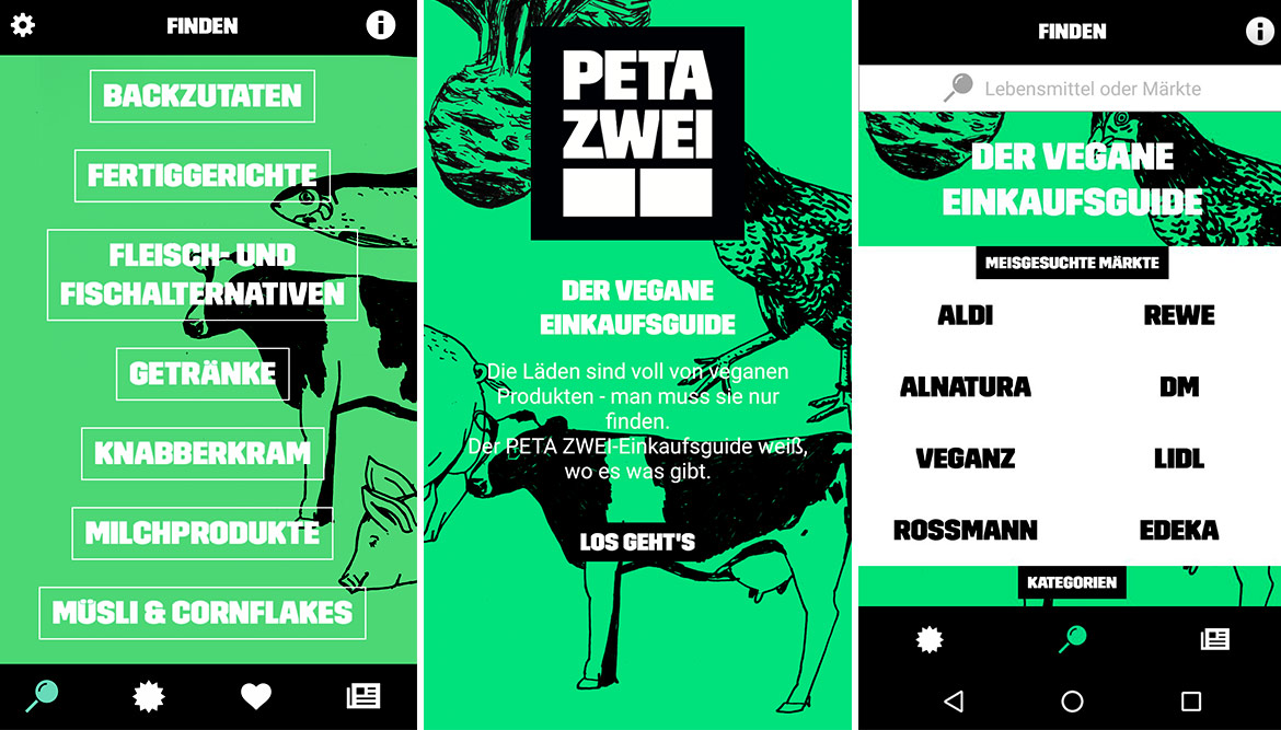 Apps für Veganer: Der vegane Einkaufsguide: App von PETA ZWEI